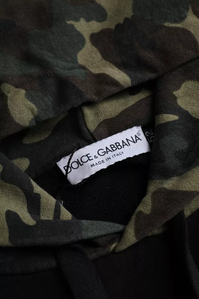 Dolce &amp; Gabbana Schwarzer Camouflage-Kapuzenpullover