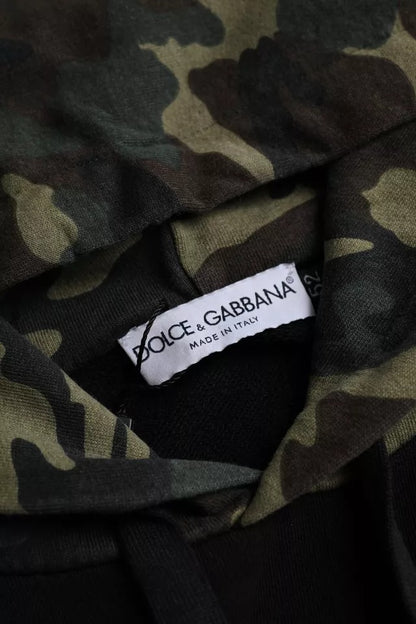 Dolce &amp; Gabbana Schwarzer Camouflage-Kapuzenpullover