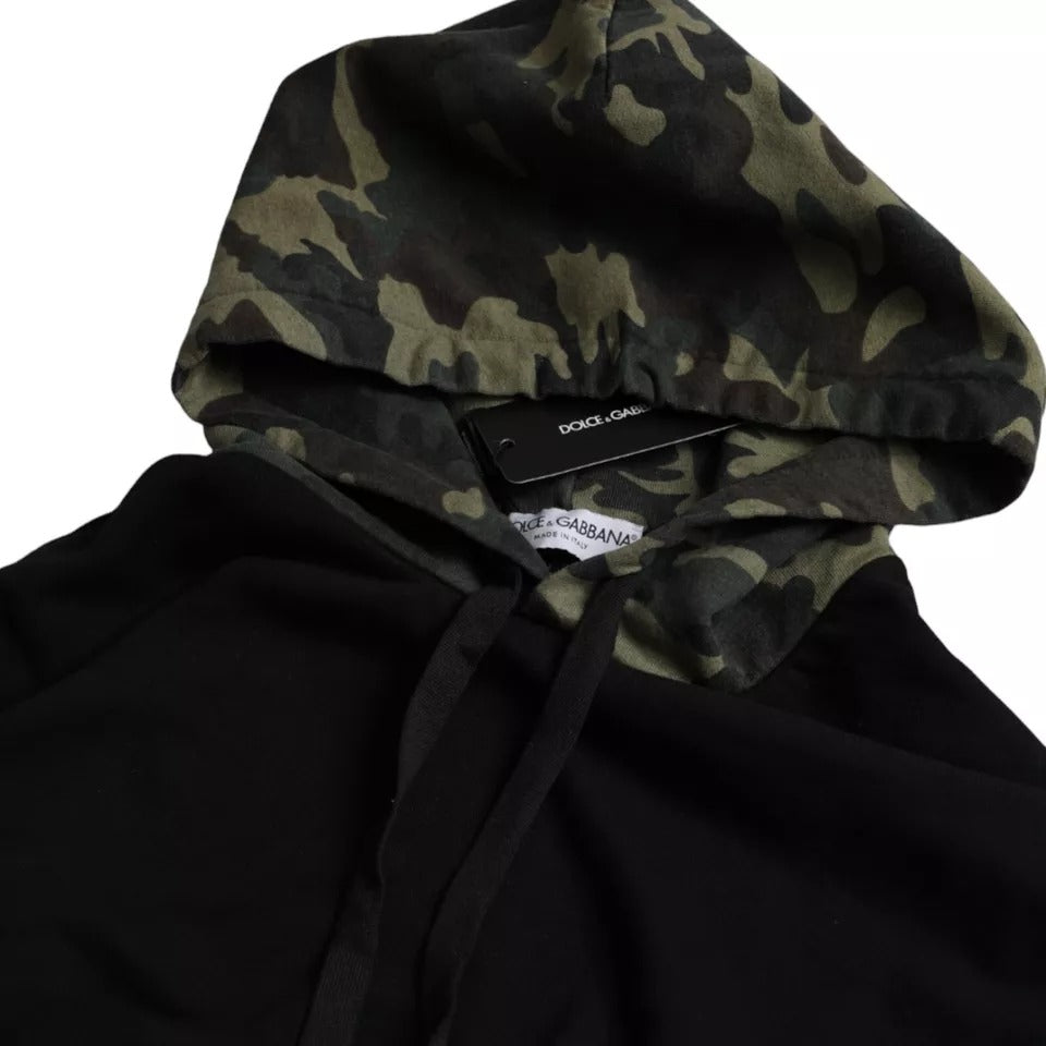 Dolce &amp; Gabbana Schwarzer Camouflage-Kapuzenpullover