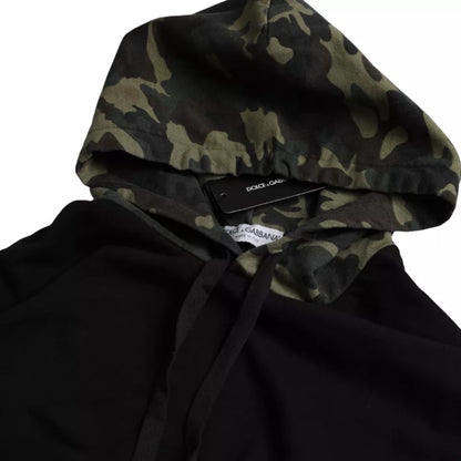 Dolce &amp; Gabbana Schwarzer Camouflage-Kapuzenpullover