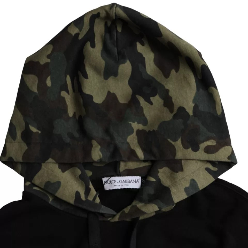Dolce &amp; Gabbana Schwarzer Camouflage-Kapuzenpullover