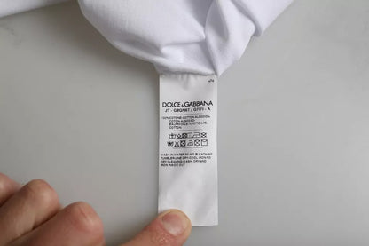 Dolce &amp; Gabbana – Weißes T-Shirt mit Rundhalsausschnitt und Camouflage-Sternen