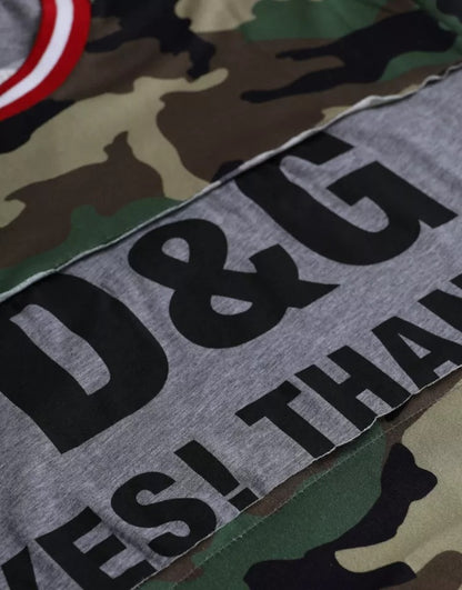Dolce &amp; Gabbana Mehrfarbiges Camouflage-T-Shirt aus Baumwolle mit Rundhalsausschnitt für Herren