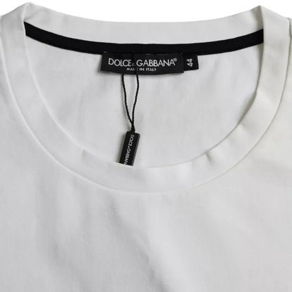 Dolce &amp; Gabbana – Weißes Herren-T-Shirt aus Baumwolle mit rotem Lippen-Print