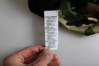 Dolce &amp; Gabbana Mehrfarbiges Camouflage-T-Shirt aus Baumwolle mit Rundhalsausschnitt für Herren