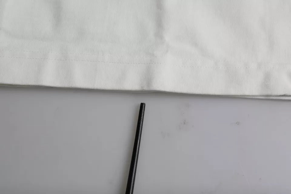 Dolce &amp; Gabbana Weißes T-Shirt aus Baumwolle mit Rundhalsausschnitt „Love &amp; Peace“