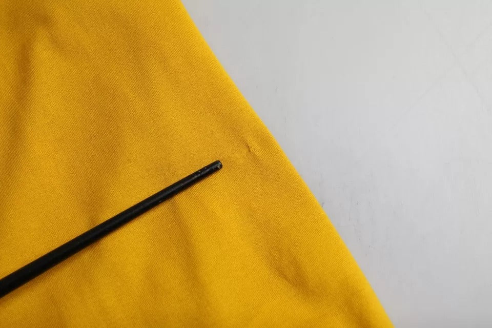 Dolce &amp; Gabbana – Dunkelgelbes T-Shirt aus Baumwolle mit Rundhalsausschnitt und Logo