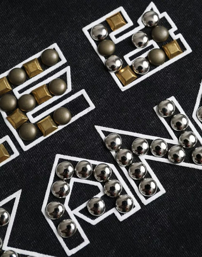 Dolce &amp; Gabbana – Schwarzes Baumwoll-T-Shirt mit Rundhalsausschnitt und Logo-Print für Herren