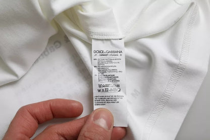 Dolce &amp; Gabbana – Weißes Herren-T-Shirt aus Baumwolle mit rotem Lippen-Print