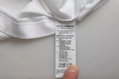 Dolce &amp; Gabbana – Weißes T-Shirt „King Of Love“ mit Rundhalsausschnitt und kurzen Ärmeln