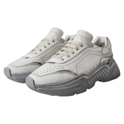 Dolce &amp; Gabbana Weiß Silber Daymaster Low Top Sneakers Schuhe