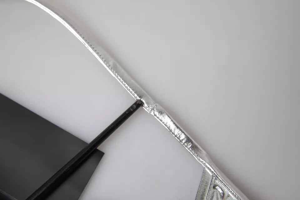 Dolce &amp; Gabbana, silbernes, ärmelloses Bustier-Crop-Top aus Polyester