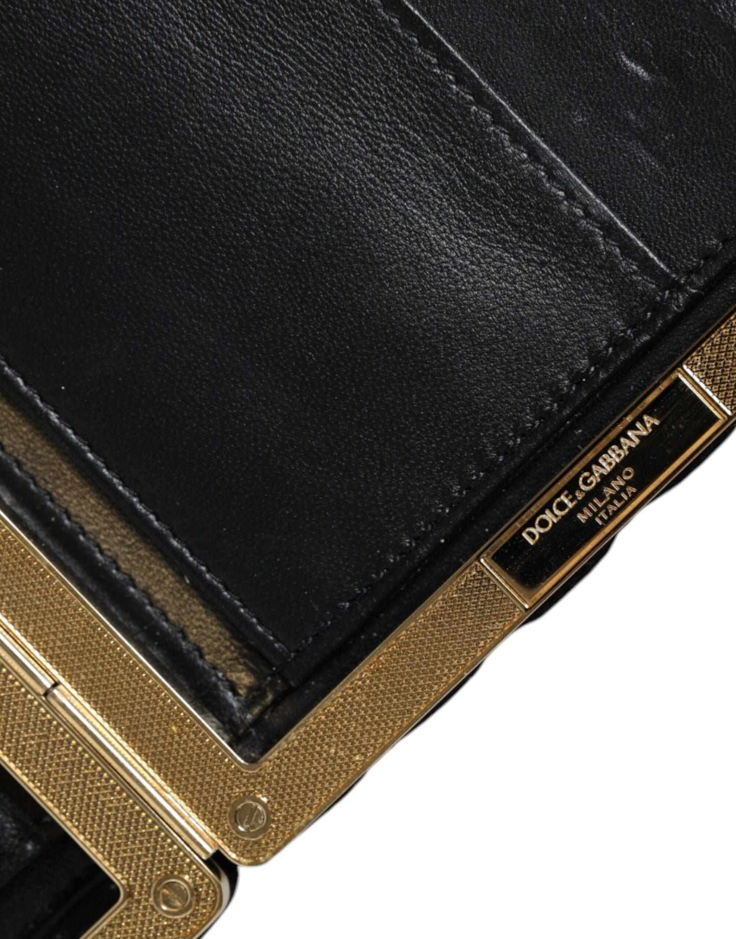 Dolce &amp; Gabbana Bordeaux Schwarz Samt Gold Rahmen Clutch Abend Handtasche