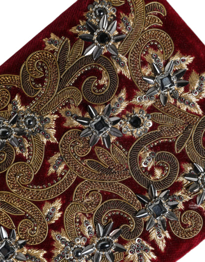 Dolce &amp; Gabbana Roter Samt Goldrahmen Clutch Abend Party Handtasche Tasche