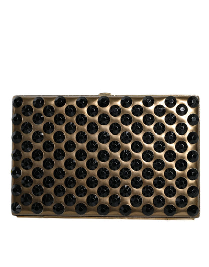 Dolce &amp; Gabbana Gold Crystal Bifold Clutch Abend Party Damen Handtasche Tasche