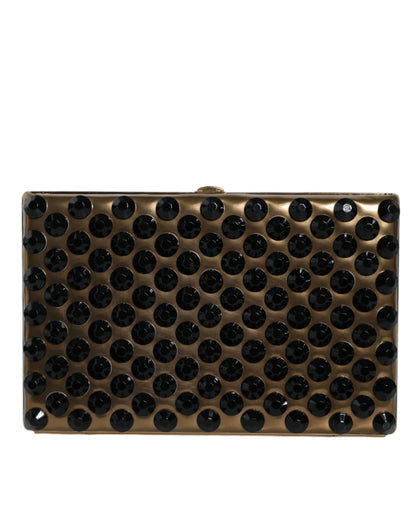Dolce &amp; Gabbana Gold Crystal Bifold Clutch Abend Party Damen Handtasche Tasche