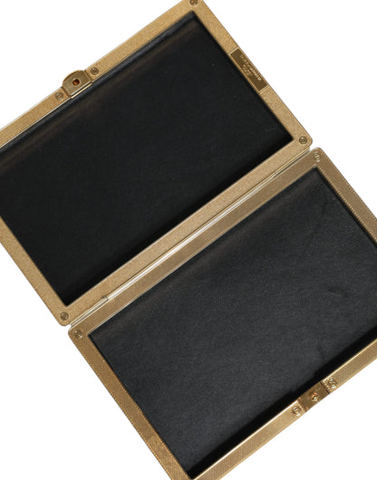Dolce &amp; Gabbana Gold Crystal Bifold Clutch Abend Party Damen Handtasche Tasche