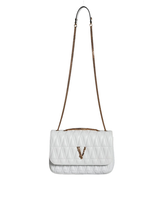 Versace – Weiße Mini-Umhängetasche aus Nappaleder
