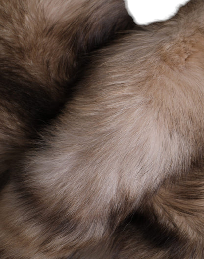 Dolce &amp; Gabbana Brauner Frost Fuchspelz-Halswärmer-Winterschal
