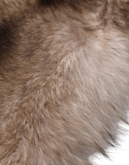 Dolce &amp; Gabbana Brauner Frost Fuchspelz-Halswärmer-Winterschal