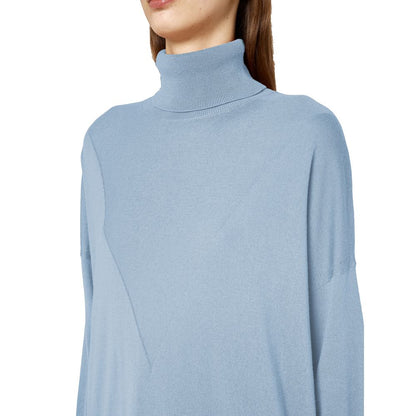 Alpha Studio Hellblauer Seidenpullover für Damen