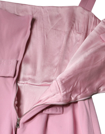 Dolce &amp; Gabbana – Rosafarbenes, ausgestelltes, ärmelloses A-Linien-Kleid aus Viskose