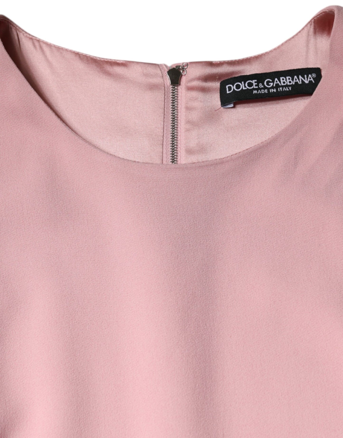 Dolce &amp; Gabbana – A-Linien-Kleid aus Viskose mit 3/4-Ärmeln in Rosa