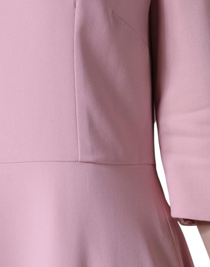 Dolce &amp; Gabbana – A-Linien-Kleid aus Viskose mit 3/4-Ärmeln in Rosa