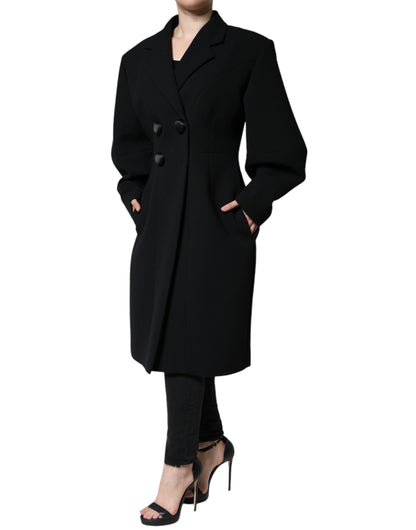 Dolce &amp; Gabbana – Schwarze, zweireihige Trenchcoat-Jacke