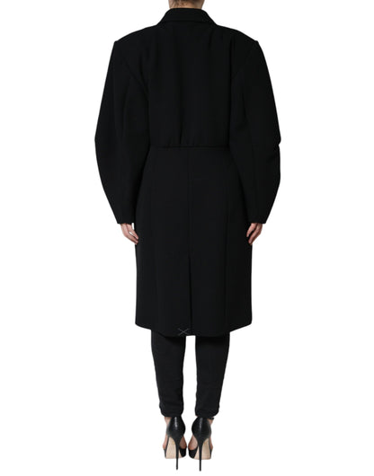 Dolce &amp; Gabbana – Schwarze, zweireihige Trenchcoat-Jacke