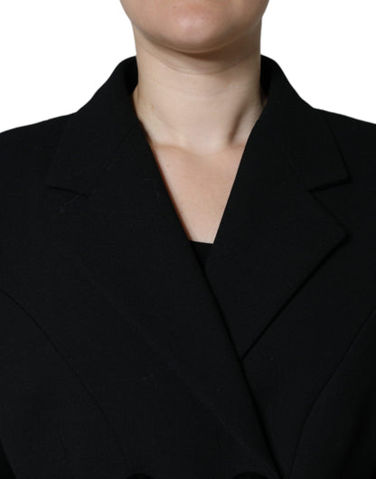 Dolce &amp; Gabbana – Schwarze, zweireihige Trenchcoat-Jacke