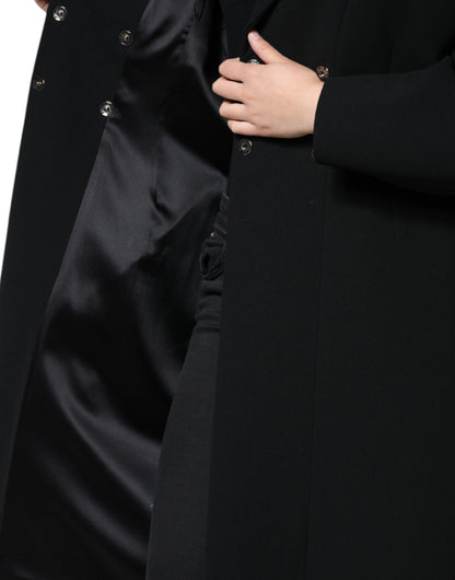 Dolce &amp; Gabbana – Schwarze, zweireihige Trenchcoat-Jacke