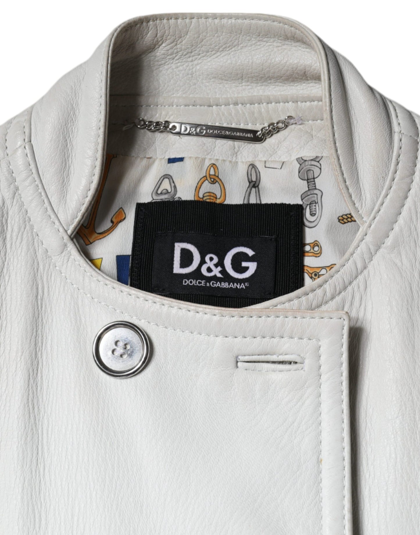 Dolce &amp; Gabbana – Weiße, zweireihige Blazer-Manteljacke