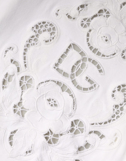 Dolce &amp; Gabbana – Strickjacke aus Viskose mit Blumenmuster und Cut-Outs in Weiß