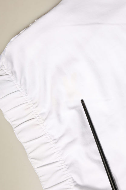 STK Weißer, knielanger Bleistiftrock aus Baumwollstretch mit hoher Taille