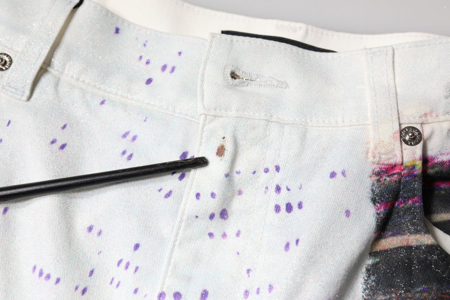 Dolce &amp; Gabbana Mehrfarbige Jeans mit hohem Bund aus Stretch-Baumwolle