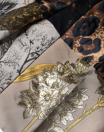 Dolce &amp; Gabbana – Mehrfarbige Patchwork-Hose aus Jacquard mit hoher Taille