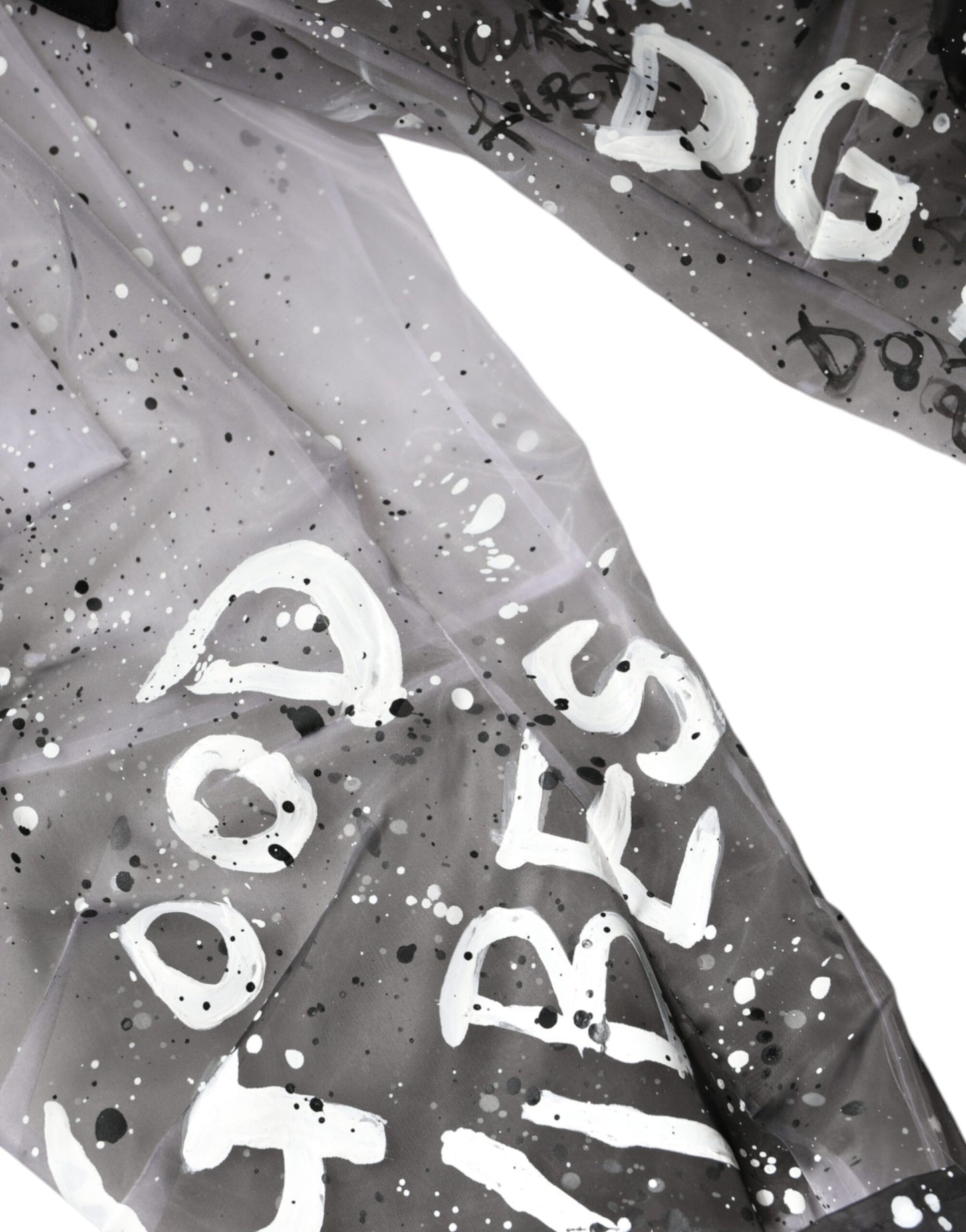 بنطلون كارغو قصير بشعار دولتشي آند غابانا أبيض شفاف