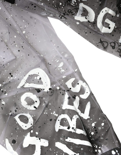 بنطلون كارغو قصير بشعار دولتشي آند غابانا أبيض شفاف