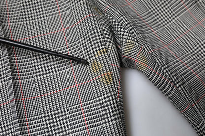 Dolce &amp; Gabbana Grau karierte Wolle mittlere Taille Frauen konische Hose