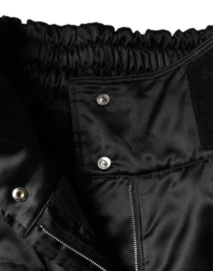 Dolce &amp; Gabbana – Schwarze, gesteppte Bootcut-Hose mit hoher Taille für Damen