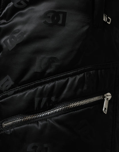 بنطلون نسائي واسع الساق من دولتشي آند غابانا، أسود، مبطن، عالي الخصر