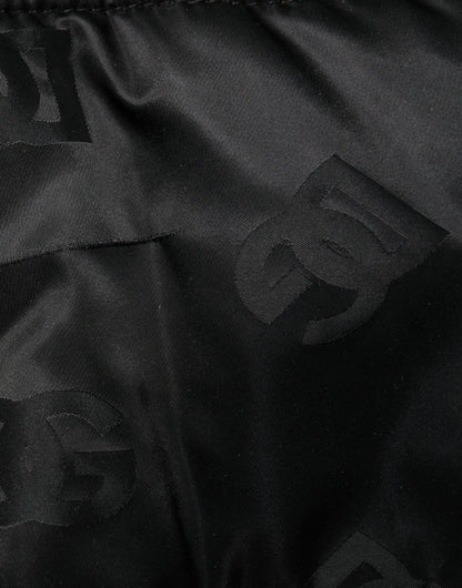 بنطلون نسائي واسع الساق من دولتشي آند غابانا، أسود، مبطن، عالي الخصر