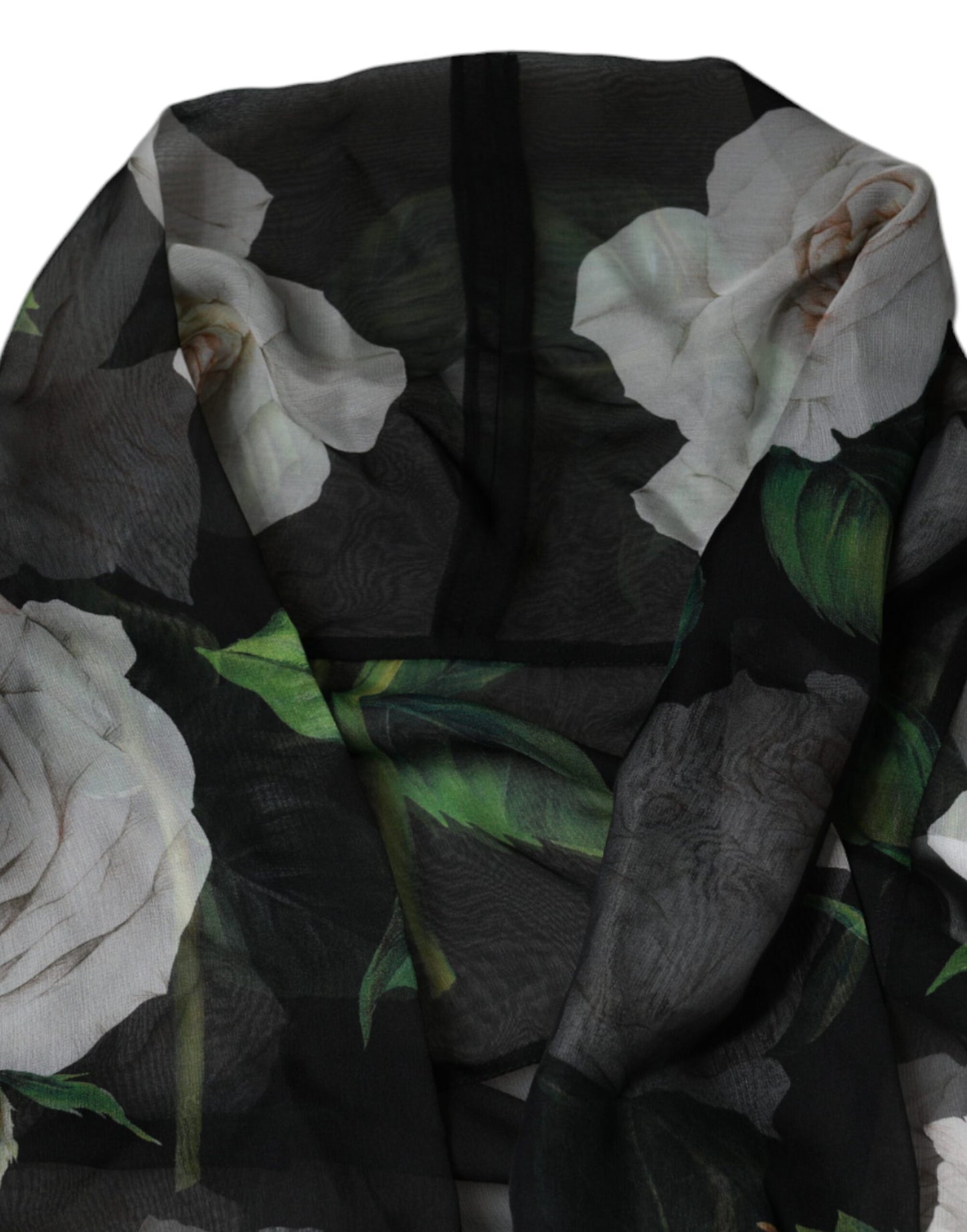 Dolce &amp; Gabbana – Schwarzes Cardigan-Bluse-Top aus Seide mit Blumendruck