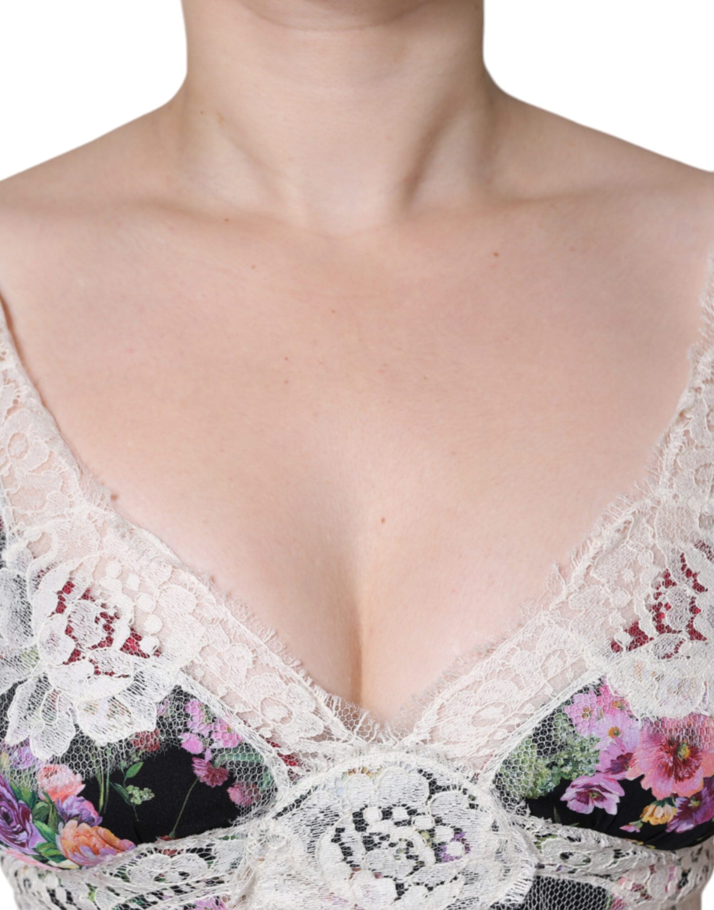 Dolce &amp; Gabbana – Schwarze Bluse mit Blumenspitze und kurzen Ärmeln