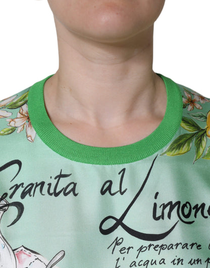 Dolce &amp; Gabbana – Langärmliger Pullover „Granita Al Limone“ aus grüner Seide