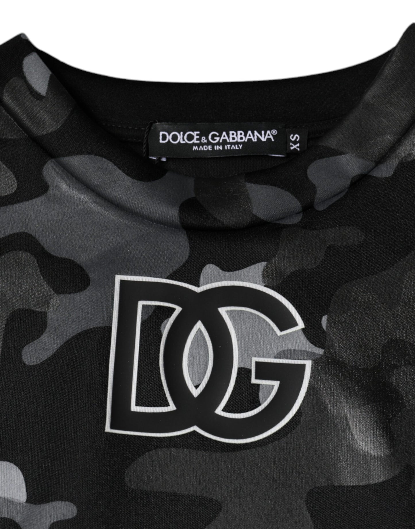 Dolce &amp; Gabbana Schwarzer Camouflage-Sweatshirtpullover mit Rundhalsausschnitt