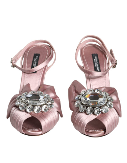 Dolce &amp; Gabbana Pink Keira Crystal Heels Sandalen Schuhe