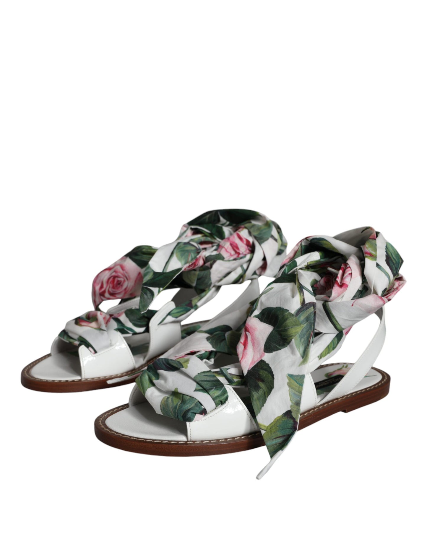 Dolce &amp; Gabbana Sandalen mit mehrfarbigem Blumendruck und Knöchelriemen