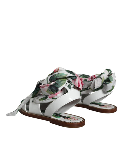 Dolce &amp; Gabbana Sandalen mit mehrfarbigem Blumendruck und Knöchelriemen